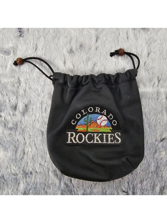Source Unknown Other - Colorado Rockies MLB Small Leather Bag Pouch Baseball Holder Vintage Collectors